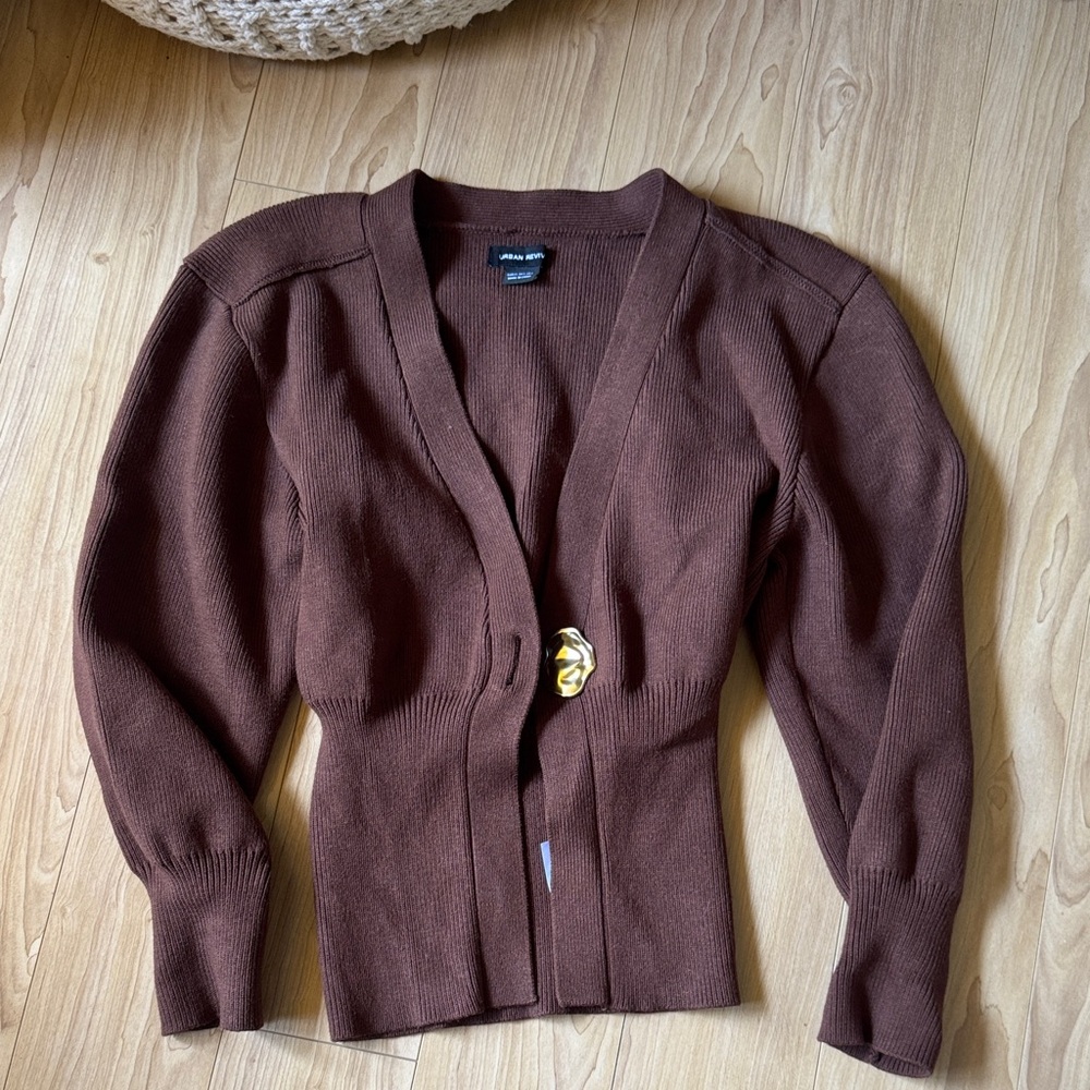 Elegant Brown Cardigan by Zara